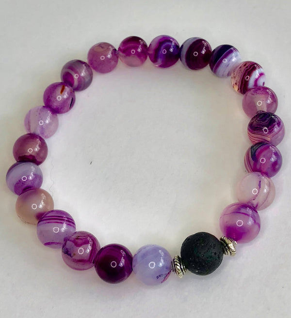 Ultraviolet Agate Diffusing Bracelet